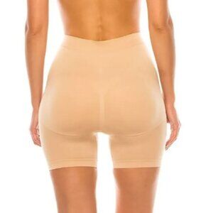 Seamless Padded Hi-Waist Boy Short-Beige/Medium